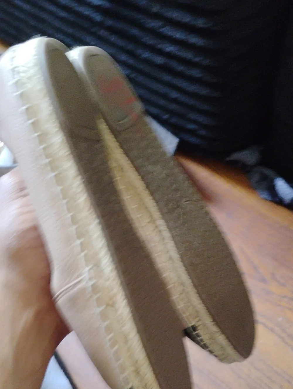 MICHAEL KORS KENDRICK LEATHER SLIP ON ESPADRILLES W/ BLUSH UPPER & BLACK TOE CAP